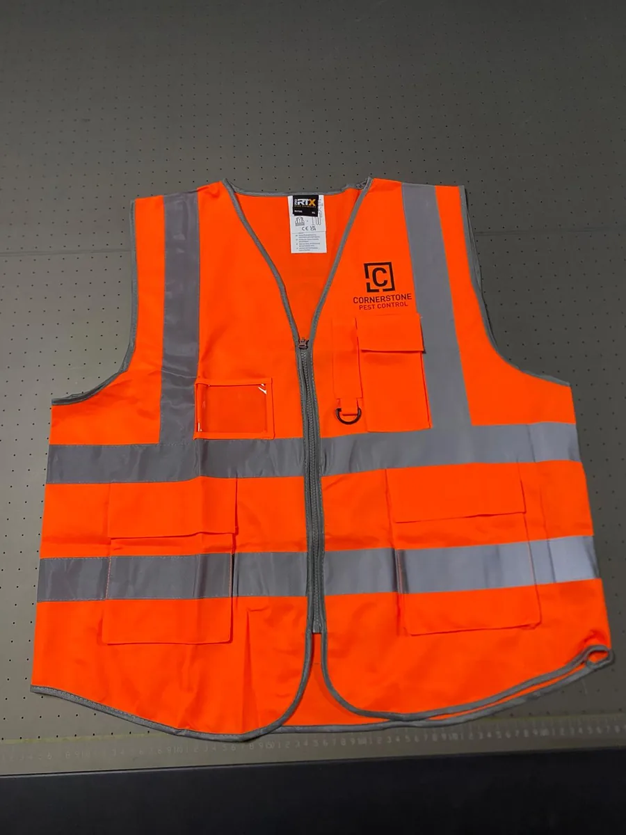 Cornerstone Pest Control branded hi-vis vest