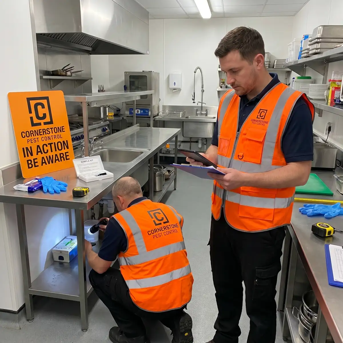 Hygiene audit and compliance inspection at a Surrey business.